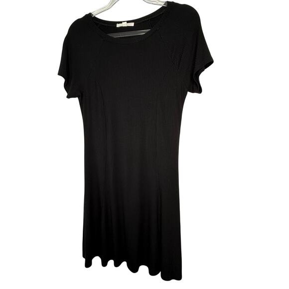 VANS Skater Mini Dress Black Ribbed Cap Sleeve Scoop Neck Womens Size S - Picture 1 of 4